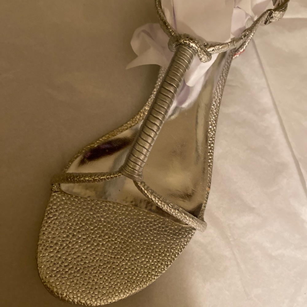 Womens Jessica Simpson Silver Leather Sandal